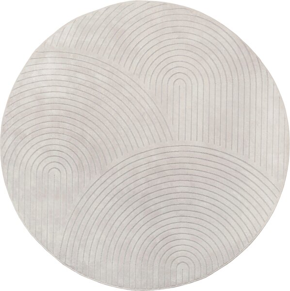 Covor subtire rotund Faron Hanse 160 cm, crem