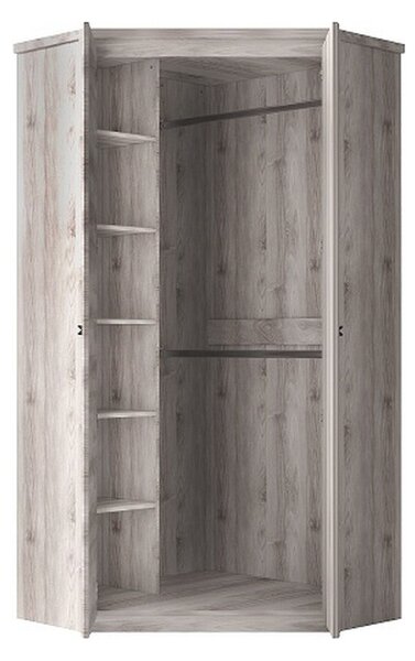 Dulap JAZZ, stejar, PAL laminat, cu 2 usi, 101x101x210 cm