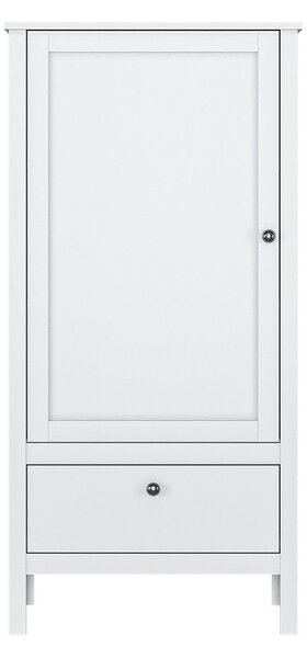 Dulap alb mic cu o usa si un sertar Ole, 65x37x135 cm