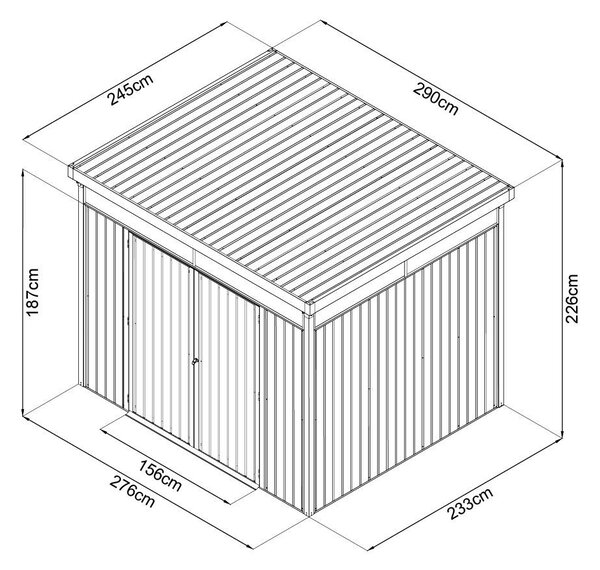 Căsuță de grădină cu luminatoare Avenberg MAGNUS 2.5 x 2.9 m - Premium