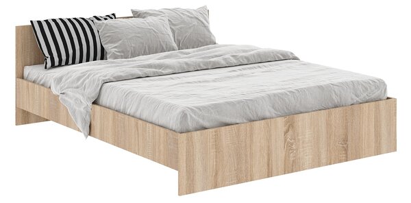 Pat haaus Remi, 200 x 160 cm, saltea spuma inclusa, Stejar Sonoma