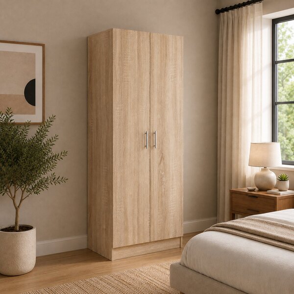 Dulap haaus Remi, 2 Usi, cu polite, Stejar Sonoma, 80 x 51 x 170 cm
