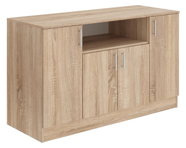 Comoda haaus Remi, 4 Usi, Stejar Sonoma, 135 x 50 x 80 cm