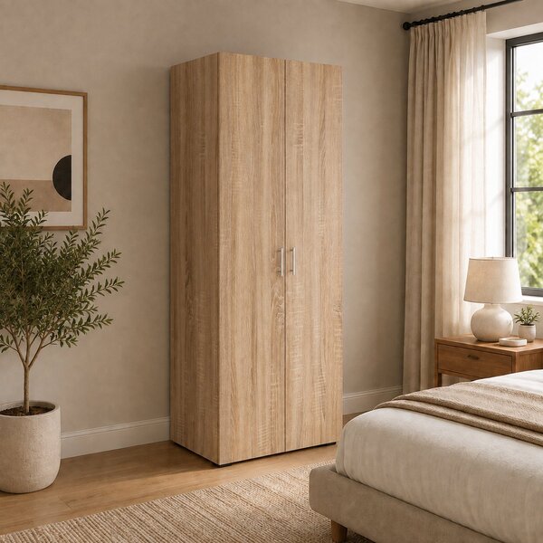 Dulap haaus Nero, 2 Usi, Stejar Sonoma, 80 x 52 x 200 cm