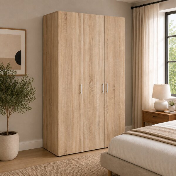 Dulap haaus Nero, 3 Usi, Stejar Sonoma, 120 x 52 x 200 cm