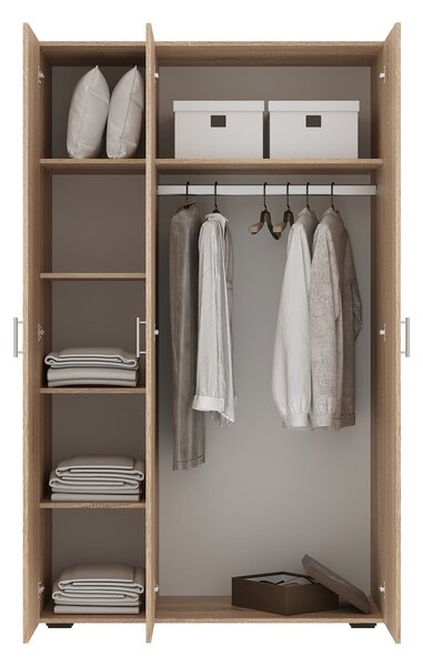 Dulap haaus Nero, 3 Usi, Stejar Sonoma, 120 x 52 x 200 cm