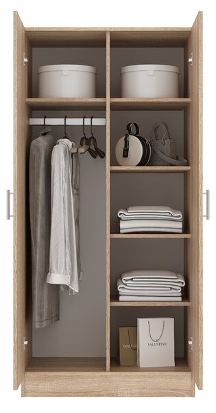 Dulap haaus Remi, 2 Usi, cu polite, Stejar Sonoma, 80 x 51 x 170 cm