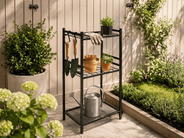 Raft metalic GARDEN GRID 74x40 cm, negru
