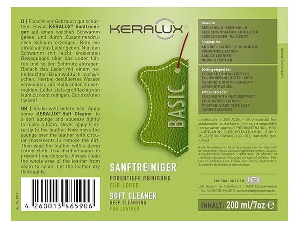 Set intretinere canapele piele KERALUX S