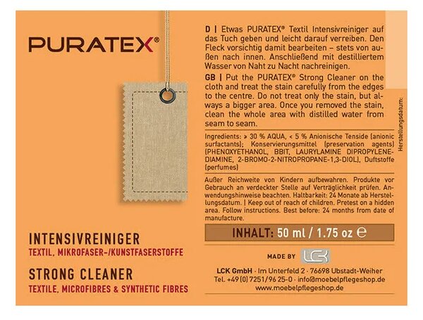 Set îngrijire canapele și tapițerii textile PURATEX