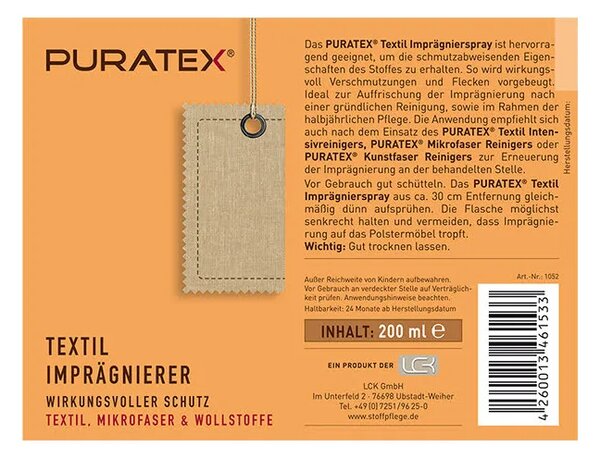Set îngrijire canapele și tapițerii textile PURATEX