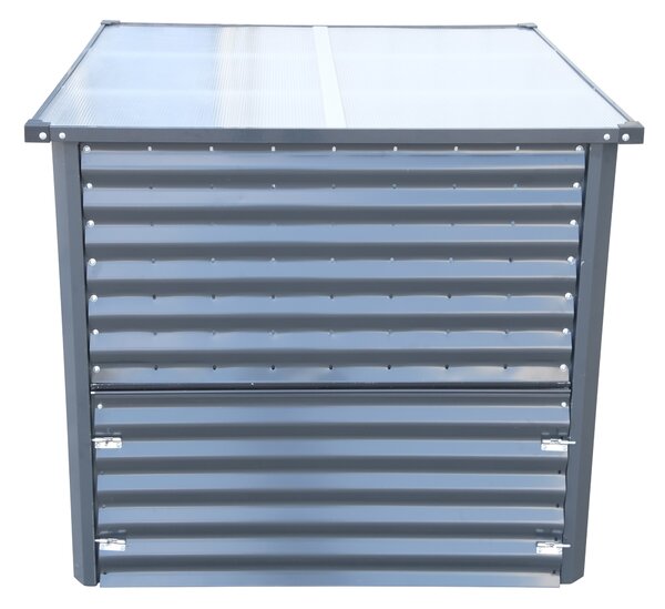 Furnigo Composter metalic 100x100x86 cm - argintiu