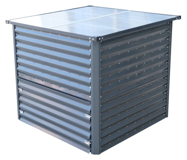 Furnigo Composter metalic 100x100x86 cm - argintiu