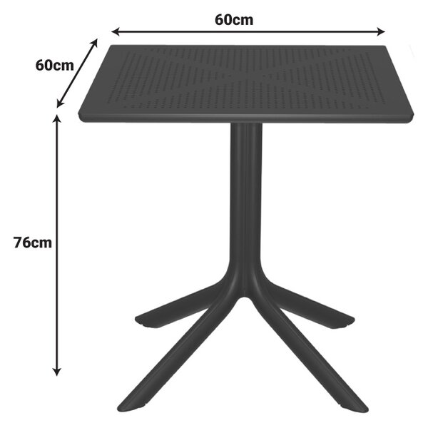 Set 3 bucati masa si scaune gradina V2, Groovy Zoi, Antracit, 60x60x76 cm