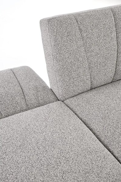 Canapea extensibila LARIX, gri, stofa clasica/lemn, 200x88-105x61-81m