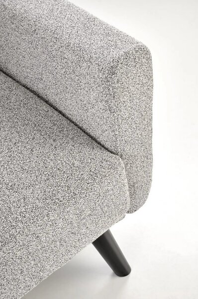 Canapea extensibila LARIX, gri, stofa clasica/lemn, 200x88-105x61-81m
