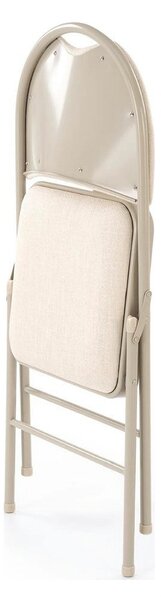 Scaun K566, bej, stofa clasica/otel, 46x53x86 cm