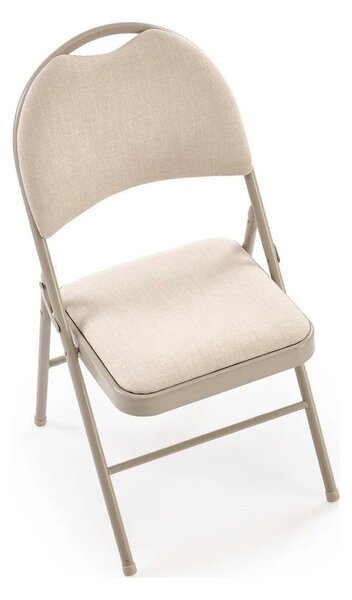 Scaun K566, bej, stofa clasica/otel, 46x53x86 cm