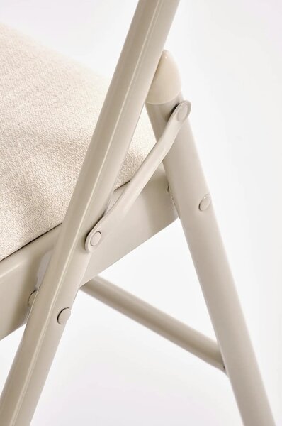 Scaun K566, bej, stofa clasica/otel, 46x53x86 cm