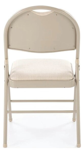 Scaun K566, bej, stofa clasica/otel, 46x53x86 cm