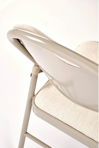 Scaun K566, bej, stofa clasica/otel, 46x53x86 cm