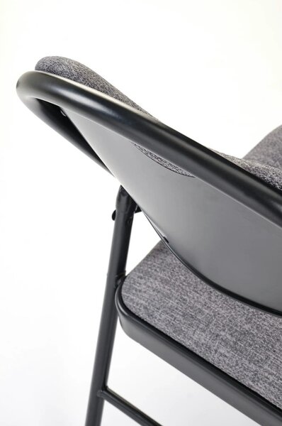 Scaun K566, gri/negru, stofa clasica/otel, 46x53x86 cm