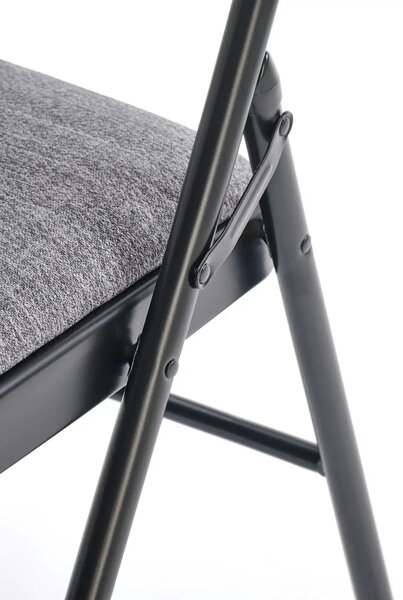 Scaun K566, gri/negru, stofa clasica/otel, 46x53x86 cm