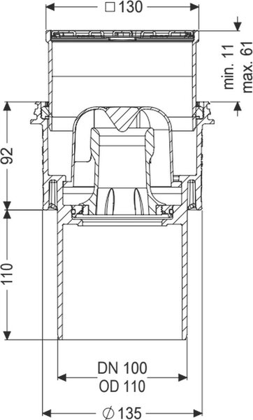 Kessel Practicus sifon în pardoseală cm 45210.20