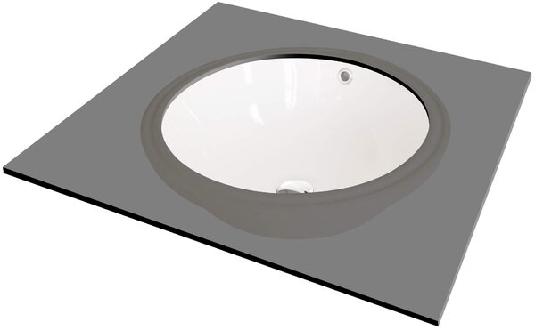 Deante Alpinia, chiuveta ceramica incastrata 380x380x184 mm, alb lucios, DEA-CGA_6U3U