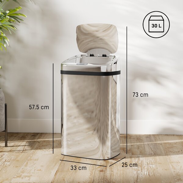 HOMCOM Cos de gunoi cu senzor 30L inox elegant | Aosom Romania