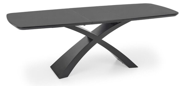 Masă Houston 1239Gri inchis, Negru, 8x9x18cm, ExtensieExtensie, MDF, Sticlă călită, MDF