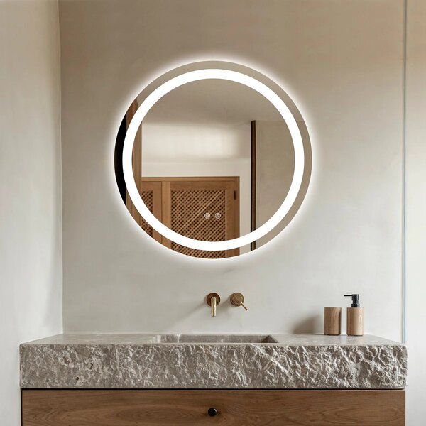 Oglinda LED Si Touch, 60 X 60 Cm, Functie Dezaburire