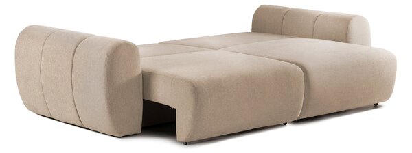 Canapea Extensibilă 3 locuri VERSA, cu 2 lăzi depozitare, 260x110x85 cm, Bej-Loft