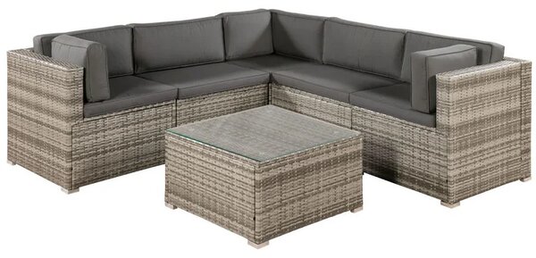 Juskys Set canapea Nassau bej-gri