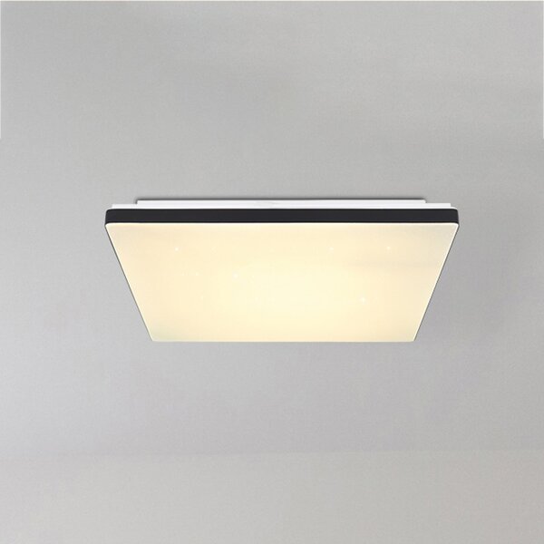 Globo Plafonieră LED Ully smart Tuya CCT negru, reglabil, Negru, Camera de zi / sufragerie, Plastic