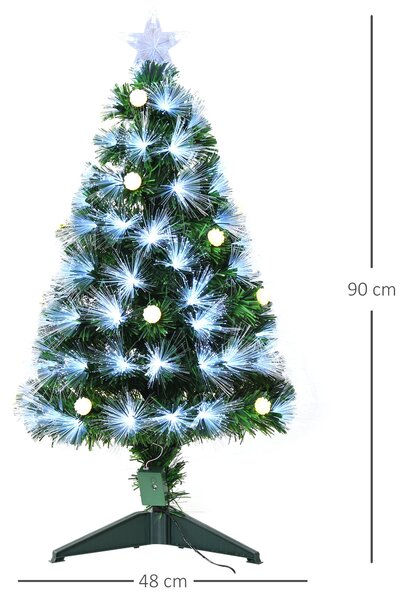 Brad de Craciun artificial cu ramuri cu becuri cu LED, decoratiune de Craciun de sarbatori, verde HOMCOM | Aosom RO