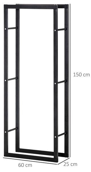 Raft Lemne pentru Casa si Gradina Greutate maxima 100kg Negru, Modern și elegant 60x25x150cm HOMCOM | Aosom Romania