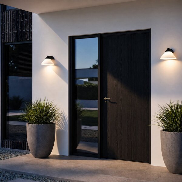 Nordlux Aplică de exterior Linas, conică, negru, aluminiu, E27, reglabil, Negru, Aluminiu, Modern