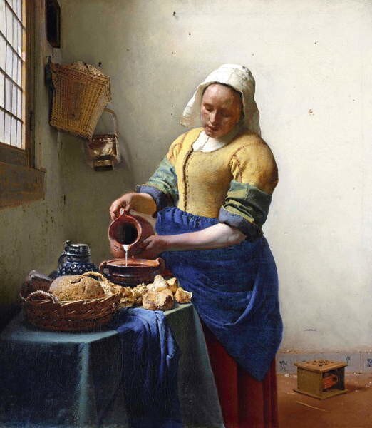 Jan (1632-75) Vermeer - Artă imprimată The Milkmaid, c.1658-60, (35 x 40 cm)