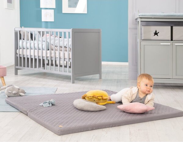 Saltea de joacă pentru copii gri închis 120x120 cm Style – Roba