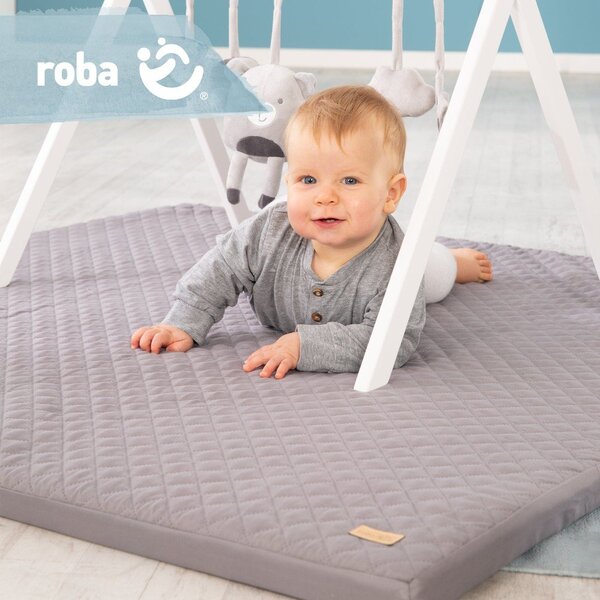 Saltea de joacă pentru copii gri închis 120x120 cm Style – Roba