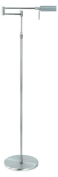 HighLight Lampadar LED New Bari, nichel, înălțime 139 cm, metal, dimabil, reglabil, Metalic, Camera de zi / sufragerie, Metal, Modern
