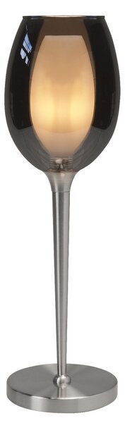 HighLight Lampă de masă Belle, gri fumuriu/nickel, înălțime 40 cm, sticlă, Gri, Camera de zi / sufragerie, Sticlă, Modern, Umbră de masă