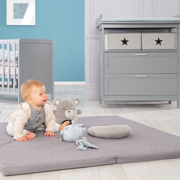 Saltea de joacă pentru copii gri închis 120x120 cm Style – Roba
