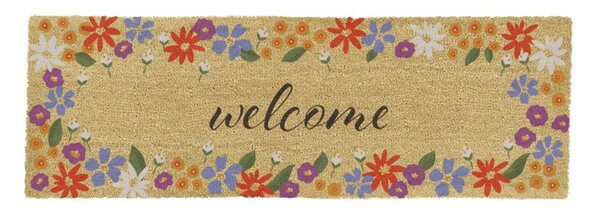 Covoraș de intrare din fibre de nucă de cocos 40x120 cm Welcome Floral – Artsy Doormats