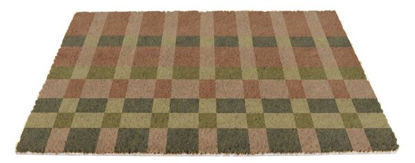 Covoraș de intrare din fibre de nucă de cocos 40x60 cm Pink and Blue Check – Artsy Doormats