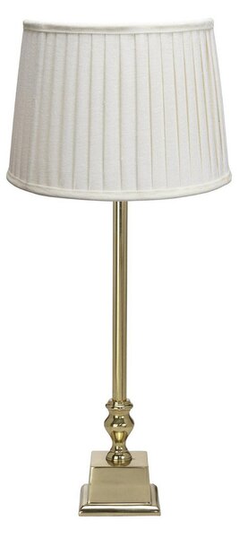 PR Home lampă de masă Linné Sofia Plissé 51 cm lenjerie albă / aurie, Auriu / Alamă, Camera de zi / sufragerie, Metal