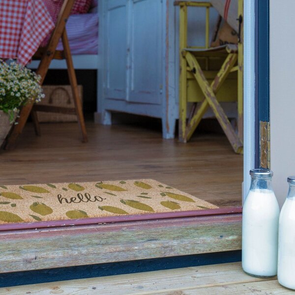 Covoraș de intrare din fibre de nucă de cocos 40x120 cm Hello Lemons – Artsy Doormats