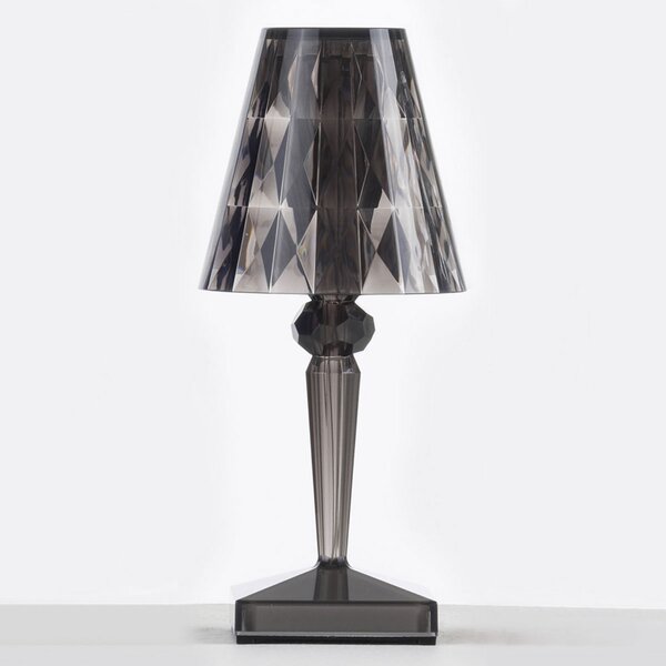Kartell Lampă de masă cu baterie LED Baterie, 30 cm, gri fum, IP54, Gri, dormitor, Plastic, Design