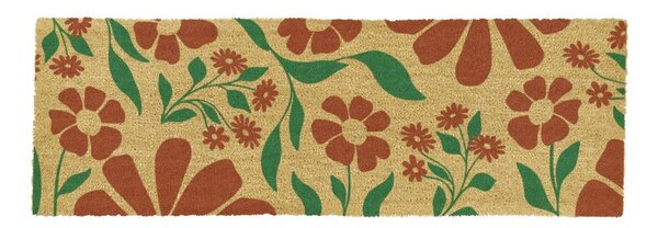 Covoraș de intrare din fibre de nucă de cocos 40x120 cm Red & Green Floral – Artsy Doormats